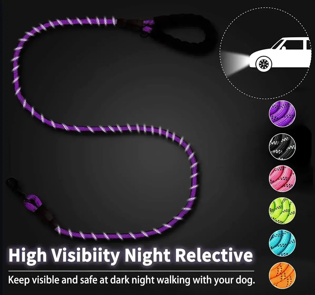 Reflective Dog Leash for All Sizes