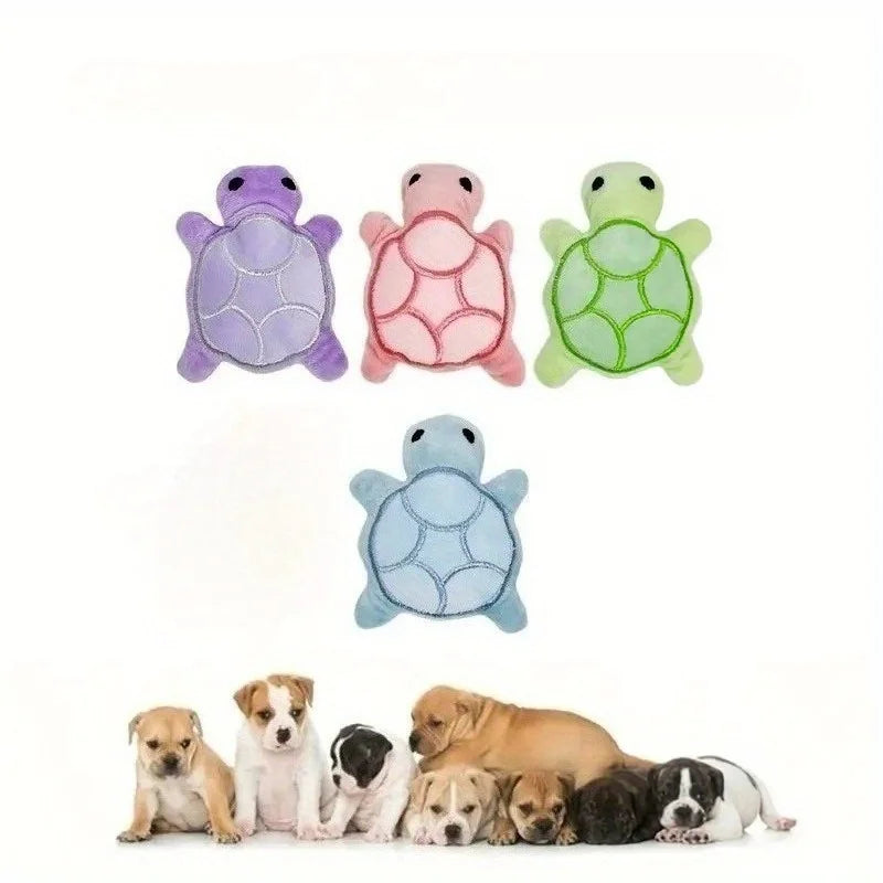 Jouet en peluche en forme de tortue couineur pour chien - Jouet de dentition doux pour petits chiens