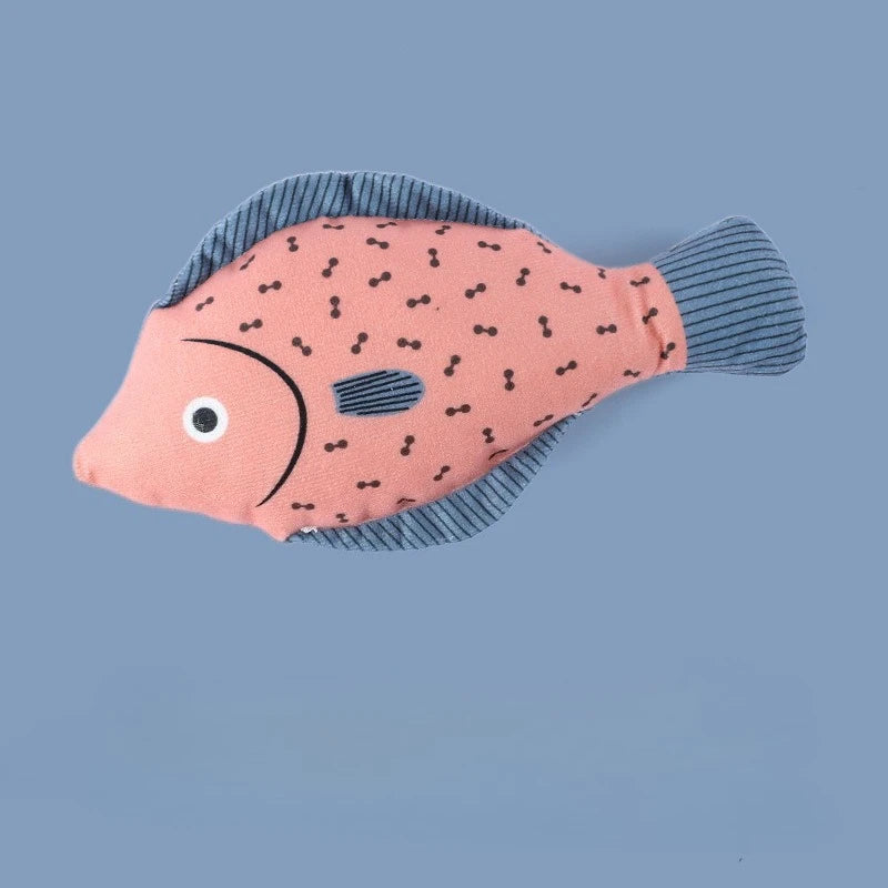 Interactive Plush Fish Cat Toy