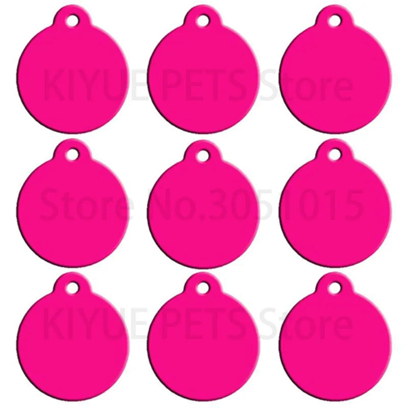 Personalised Laser-Engraved Pet ID Tags – Aluminium Round Pendants, Pack of 100