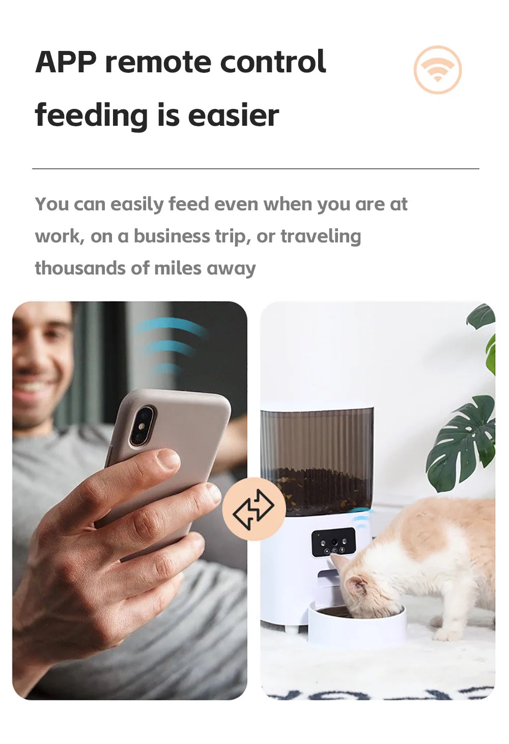 5L Smart WiFi Pet Feeder with Camera – App-Controlled Automatic Food Dispenser for Cats & Dogs