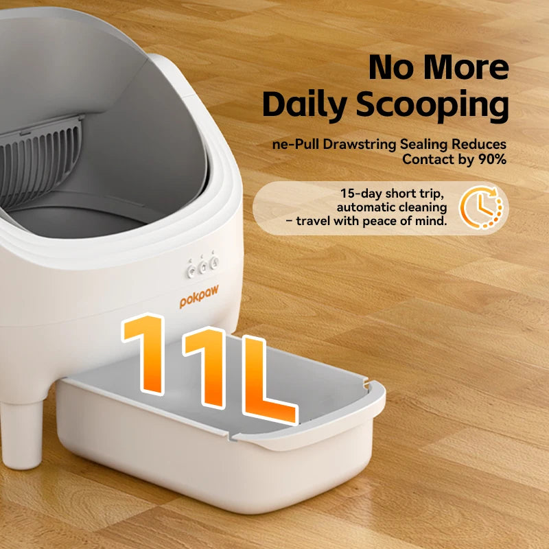 76L Large Automatic Self-Cleaning Cat Litter Box – Smart Open Sandbox