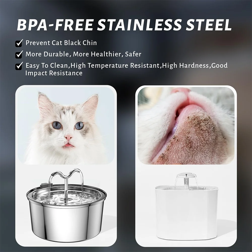 Fontaine à eau pour chat 3,2 L, fontaine de circulation avec système de triple filtration, gamelles d'eau multiples pour chats et chiens