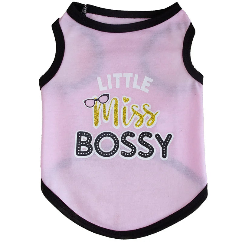 Letter Print Sleeveless Vest for Small Dogs