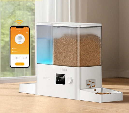 8.5L Automatic Pet Feeder with Water Fountain - WiFi Remote Control Smart Dispenser