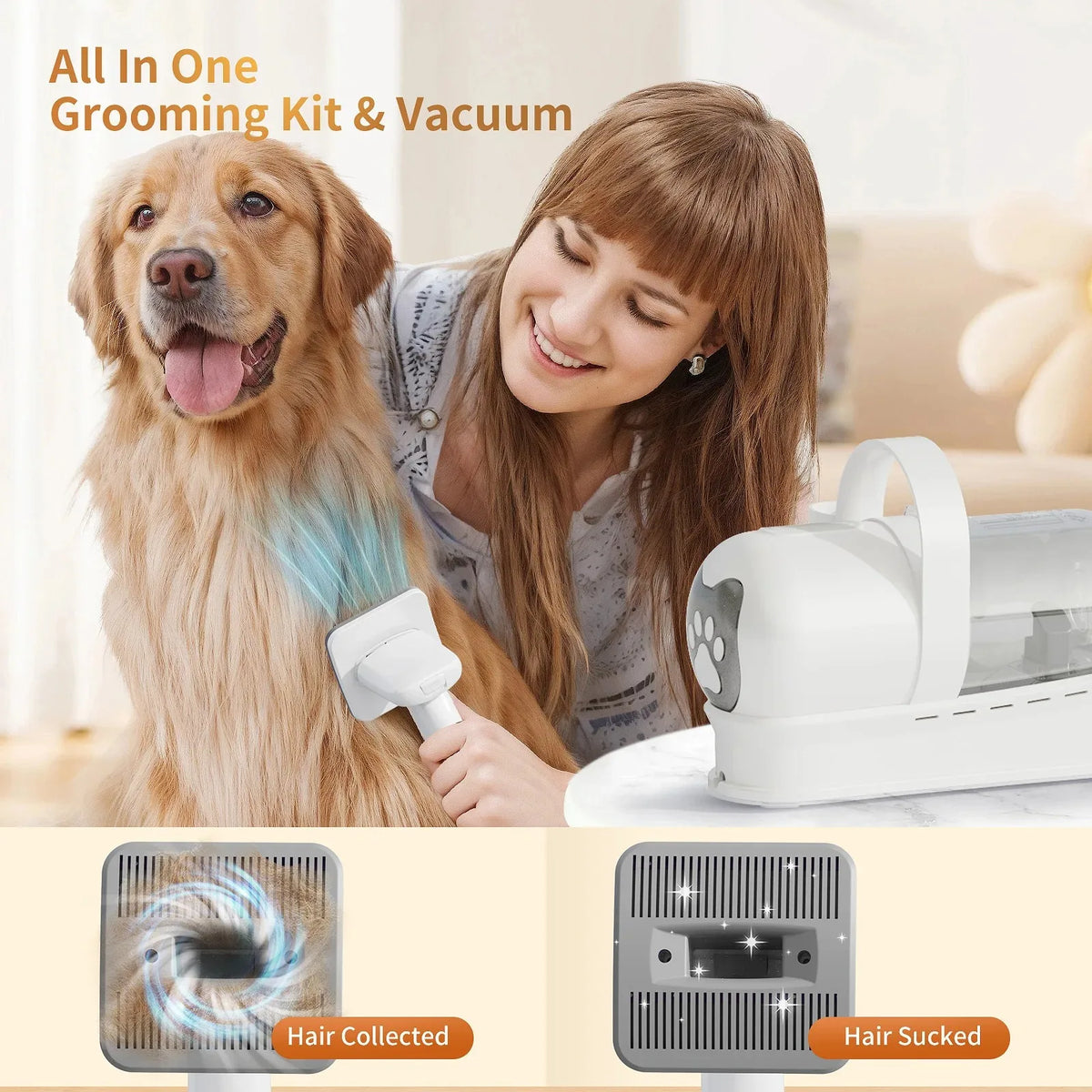 7-in-1 Pet Grooming Vacuum | Hair Trimmer & Suction | Cat & Dog