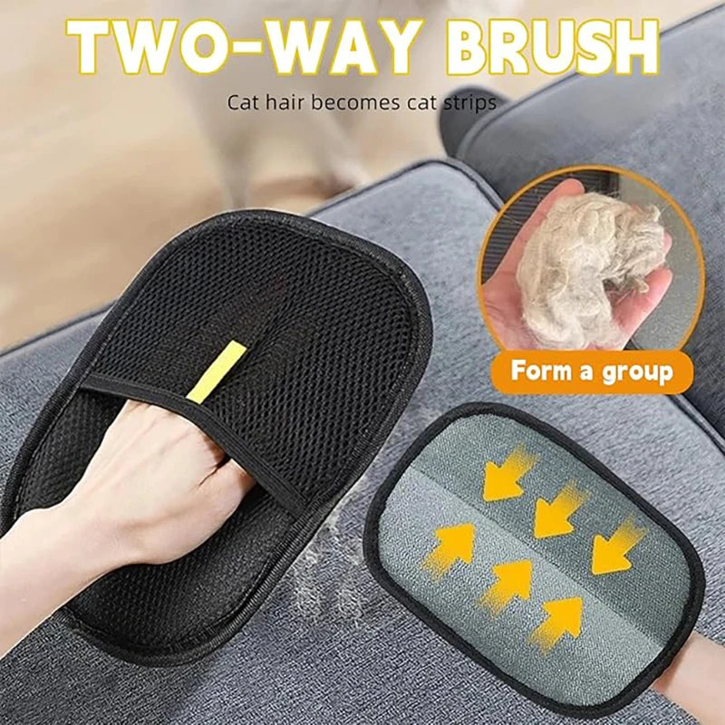 Electrostatic Pet Hair Remover Glove — Reusable Grooming Glove for Cats, Dogs & Furniture
