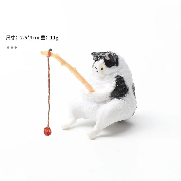 Fishing Cat Aquarium Decoration Ornament