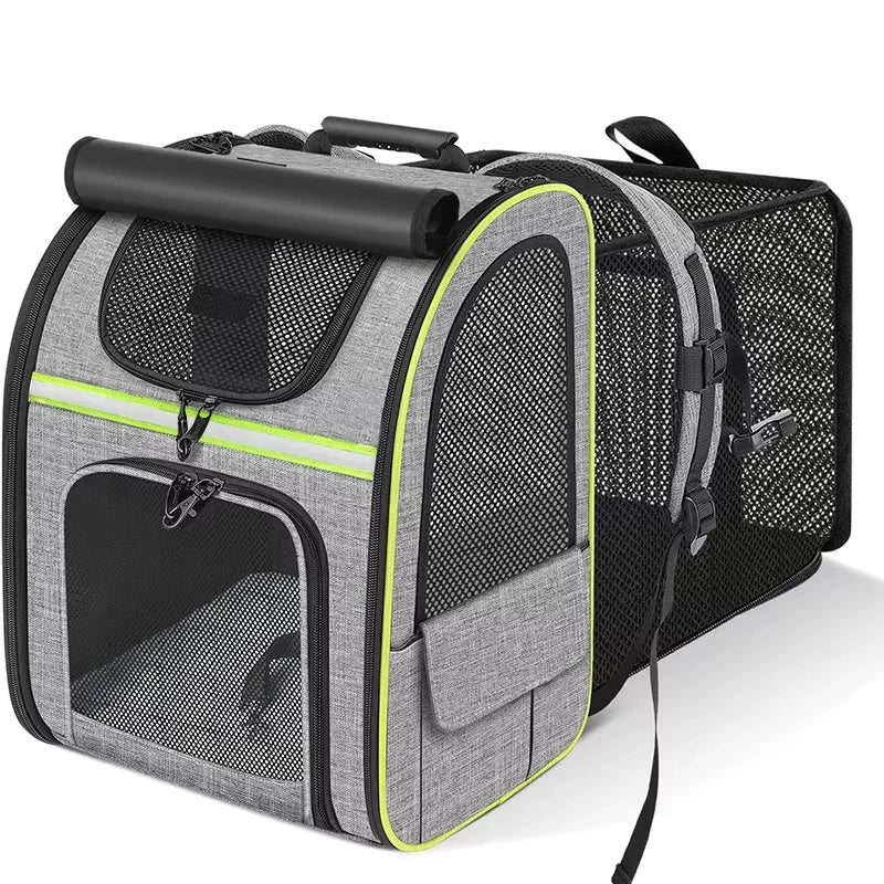 Expandable Pet Carrier Backpack with Plush Pad