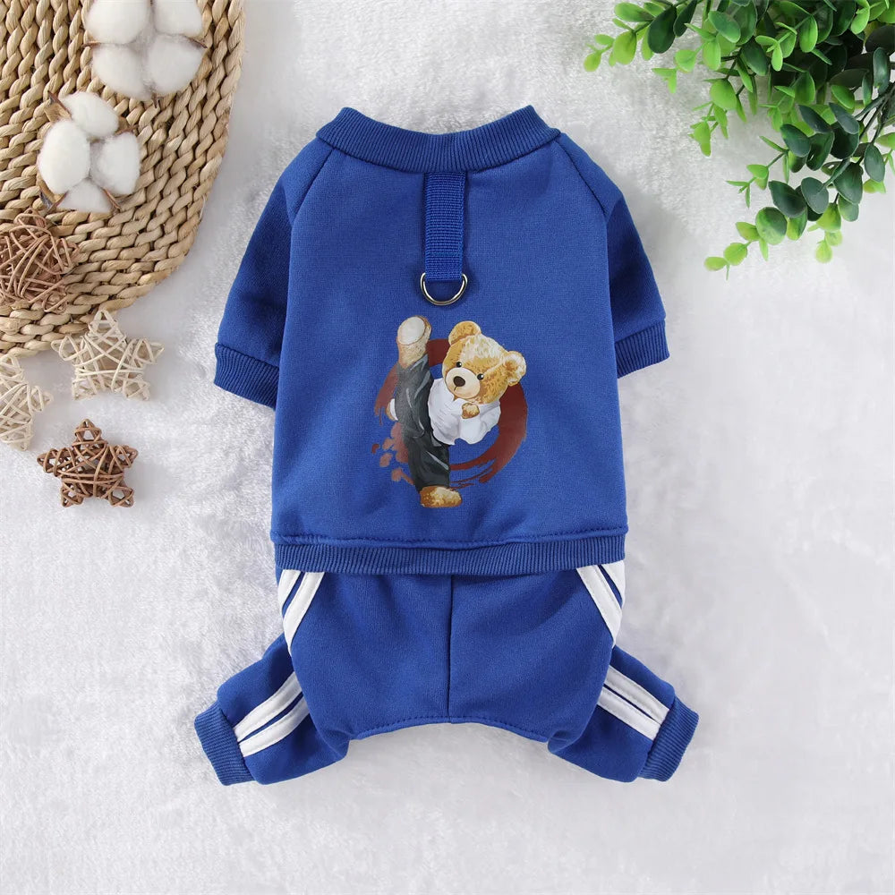Combinaison à capuche en polaire pour chien | Sweat-shirt chaud automne-hiver pour chiots, chats et petits chiens