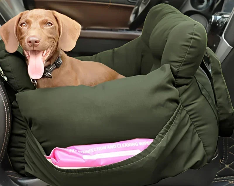 Dog Car Seat with Safety Belt & Non-Slip Base