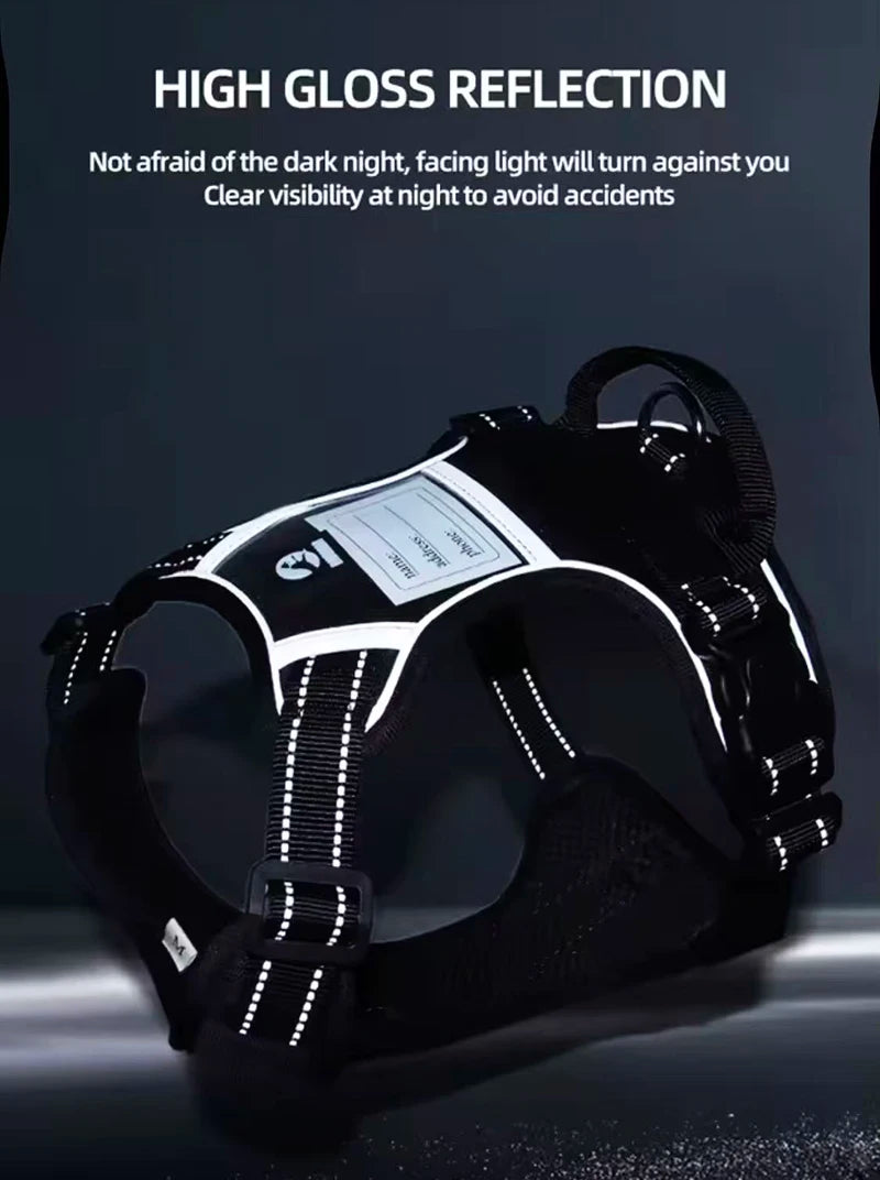 Reflective No-Pull Dog Vest Harness with Name Card