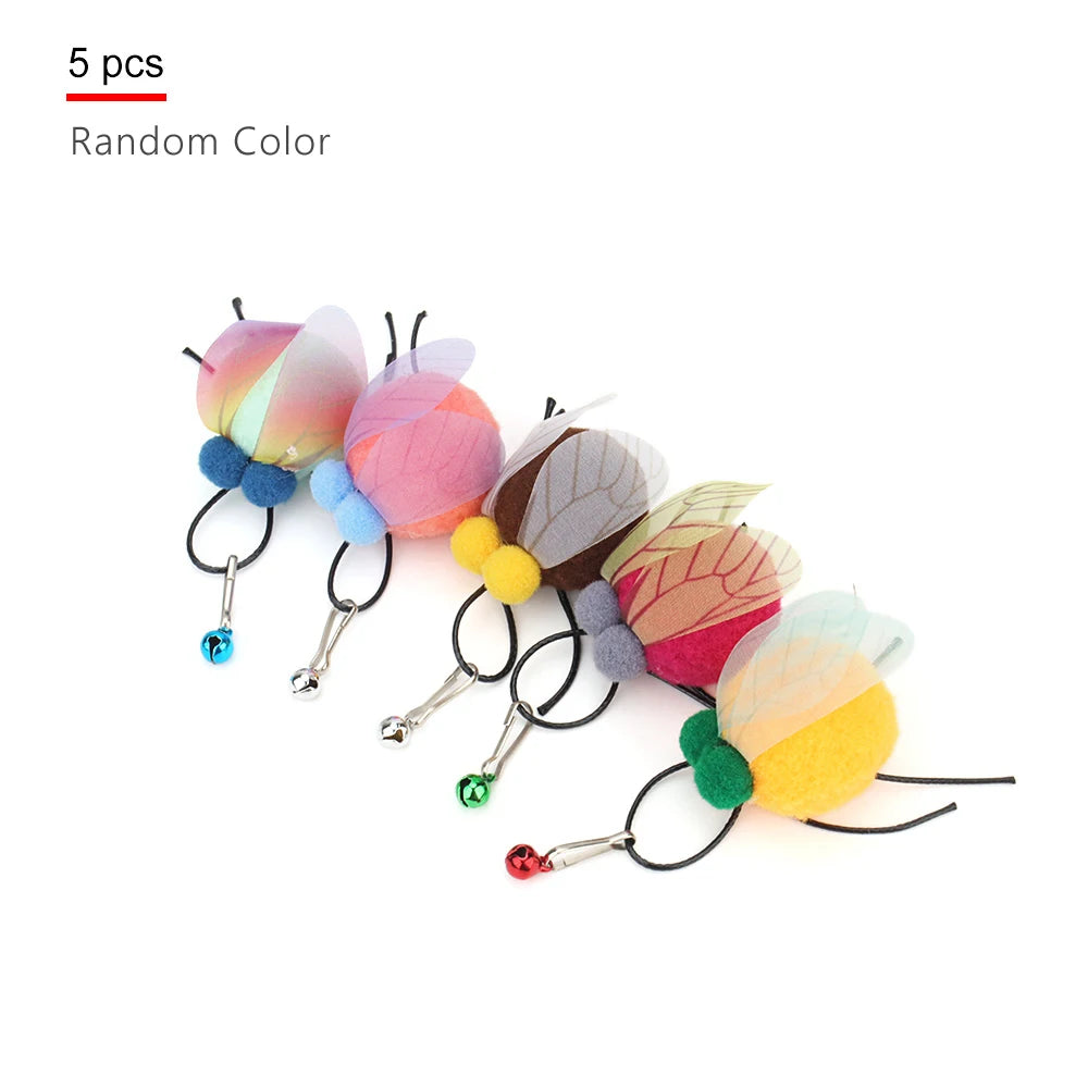 Cat Toy Replacement Heads – Feather Bug Wand Accessories (5pcs)