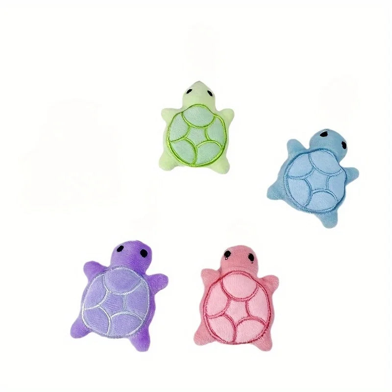 Jouet en peluche en forme de tortue couineur pour chien - Jouet de dentition doux pour petits chiens