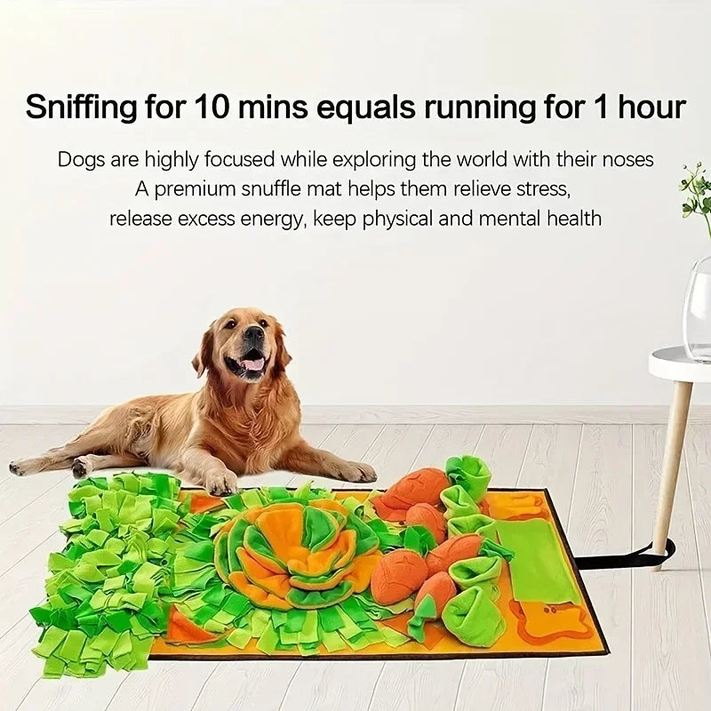 Nosework Dog Snuffle Mat with Squeaker, Carrots & Ringing Paper