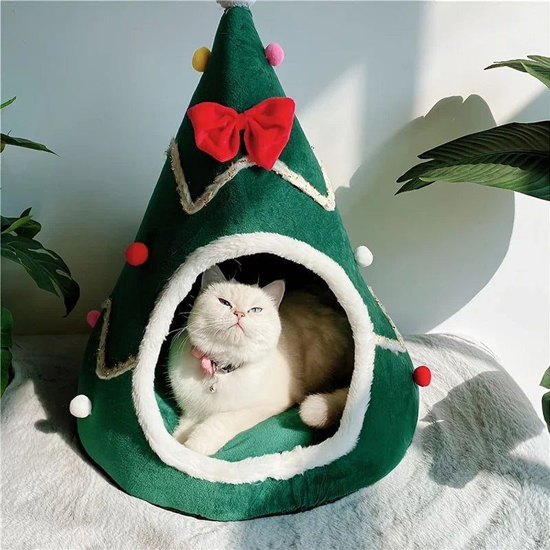 Warm Corduroy Pet House Bed for Cats & Dogs