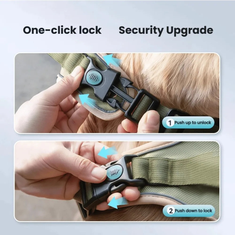 Reflective Tactical No-Pull Harness & Leash Set for Medium & Large Dogs