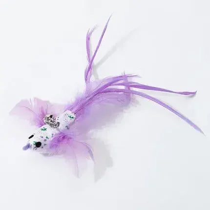 Interactive Feather Wand Cat Toy with Bell