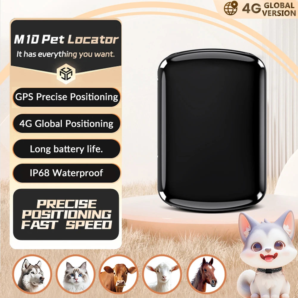 M10A 4G GPS Pet Tracker with Electronic Fence & Activity Tracking