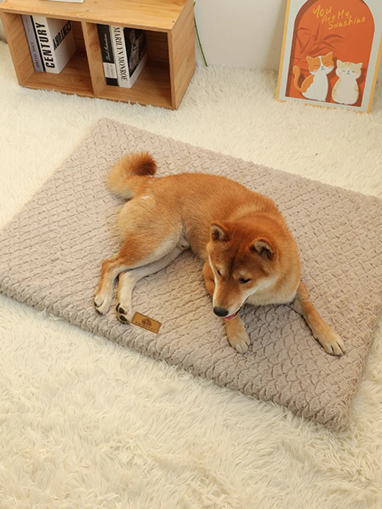 Orthopedic Dog Bed with Washable Faux Fur Cover — Anti-Slip, Crate-Fit, 4 Sizes