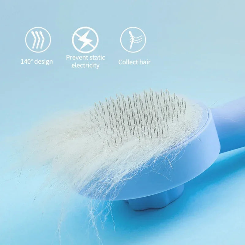 Brosse autonettoyante pour chats et chiens