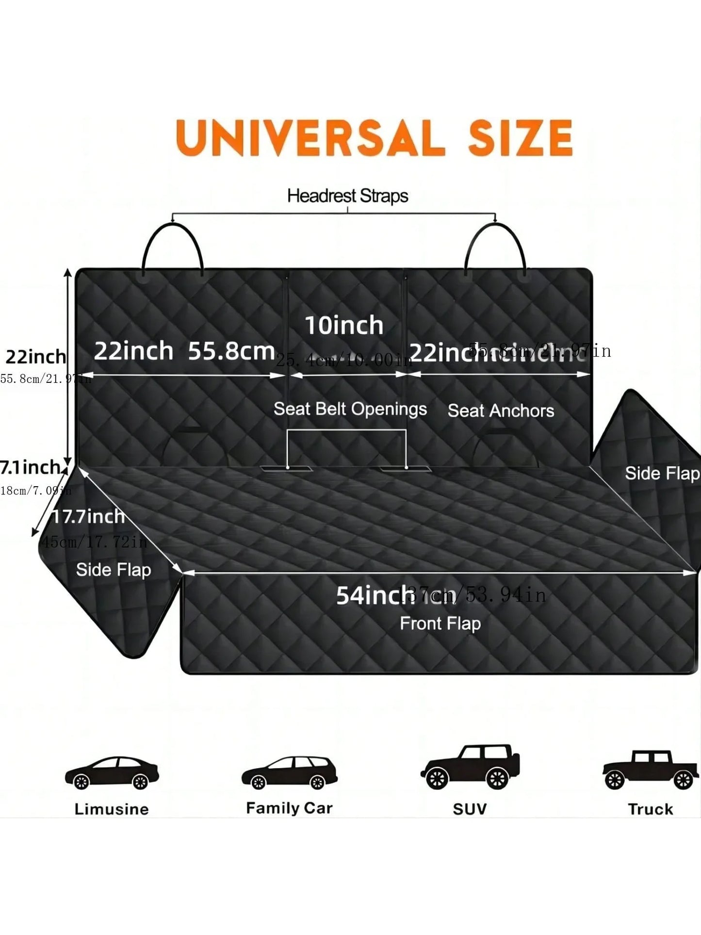 Dog Car Seat Cover with Armrest — Waterproof Travel Mattress & Seat Protector