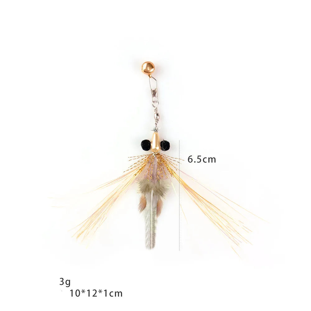 Interactive Cat Feather Toy with Bell