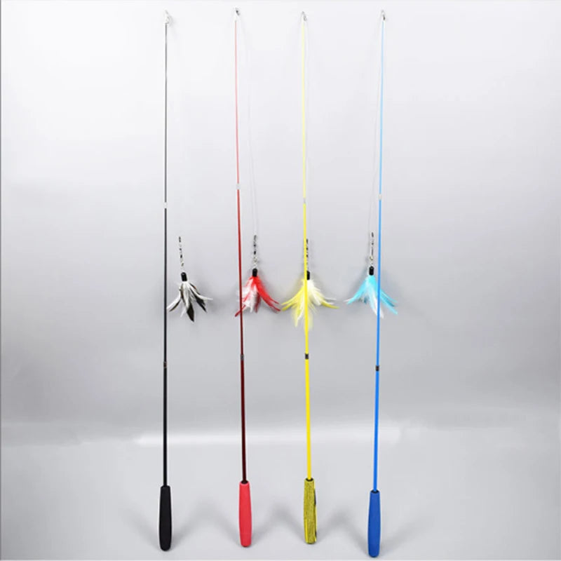 Retractable Feather Cat Wand Toy