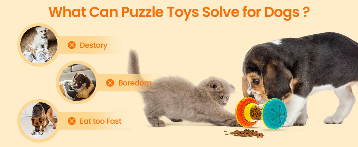 Interactive Dog Puzzle Feeder – Treat Dispensing Enrichment Toy
