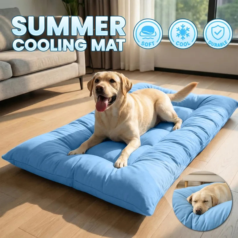 Extra Large Plush Grid Pet Bed Mat