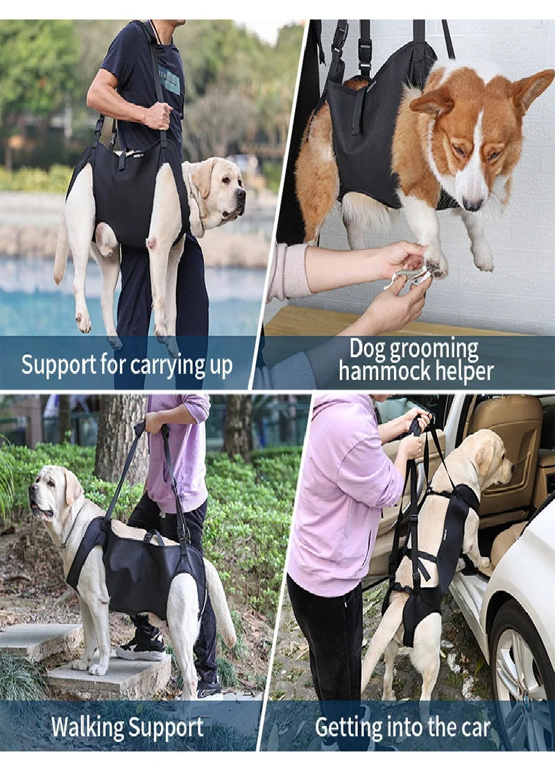 Dog Body Support Lift Harness for Injured, Disabled & Elderly Dogs – Soft Oxford Carry Sling