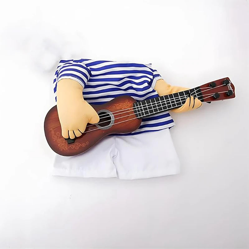 Pet Rock Star Guitar Costume for Dogs & Cats — Funny Halloween & Christmas Cosplay Outfit