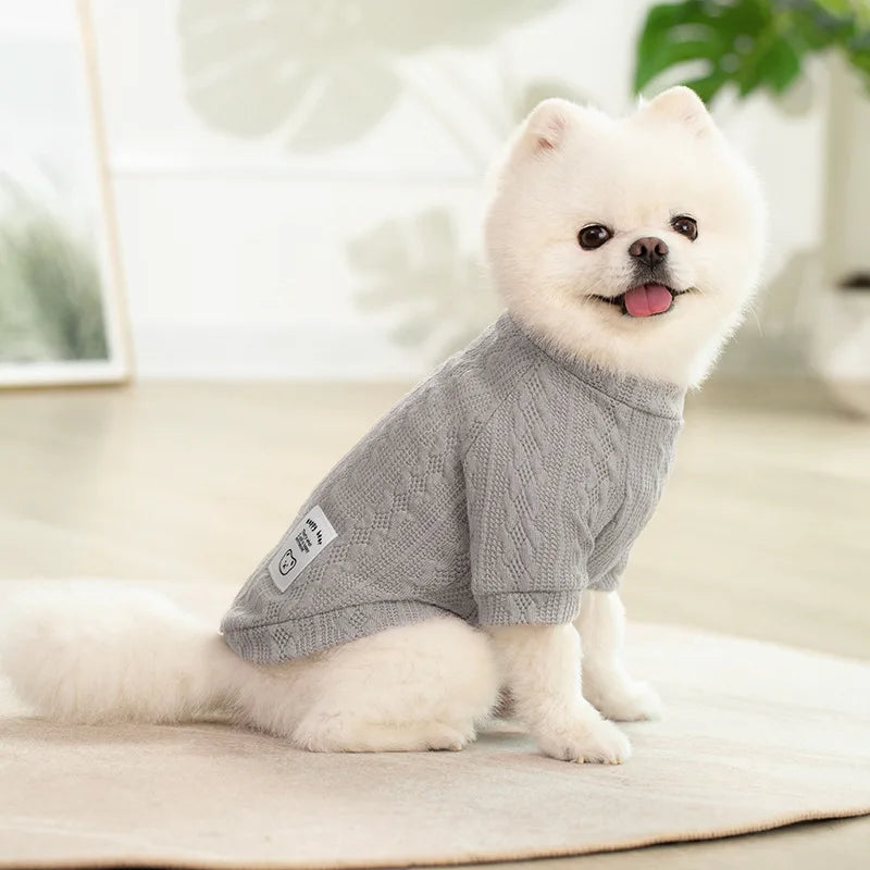 Knitted Dog Sweater for Autumn and Winter