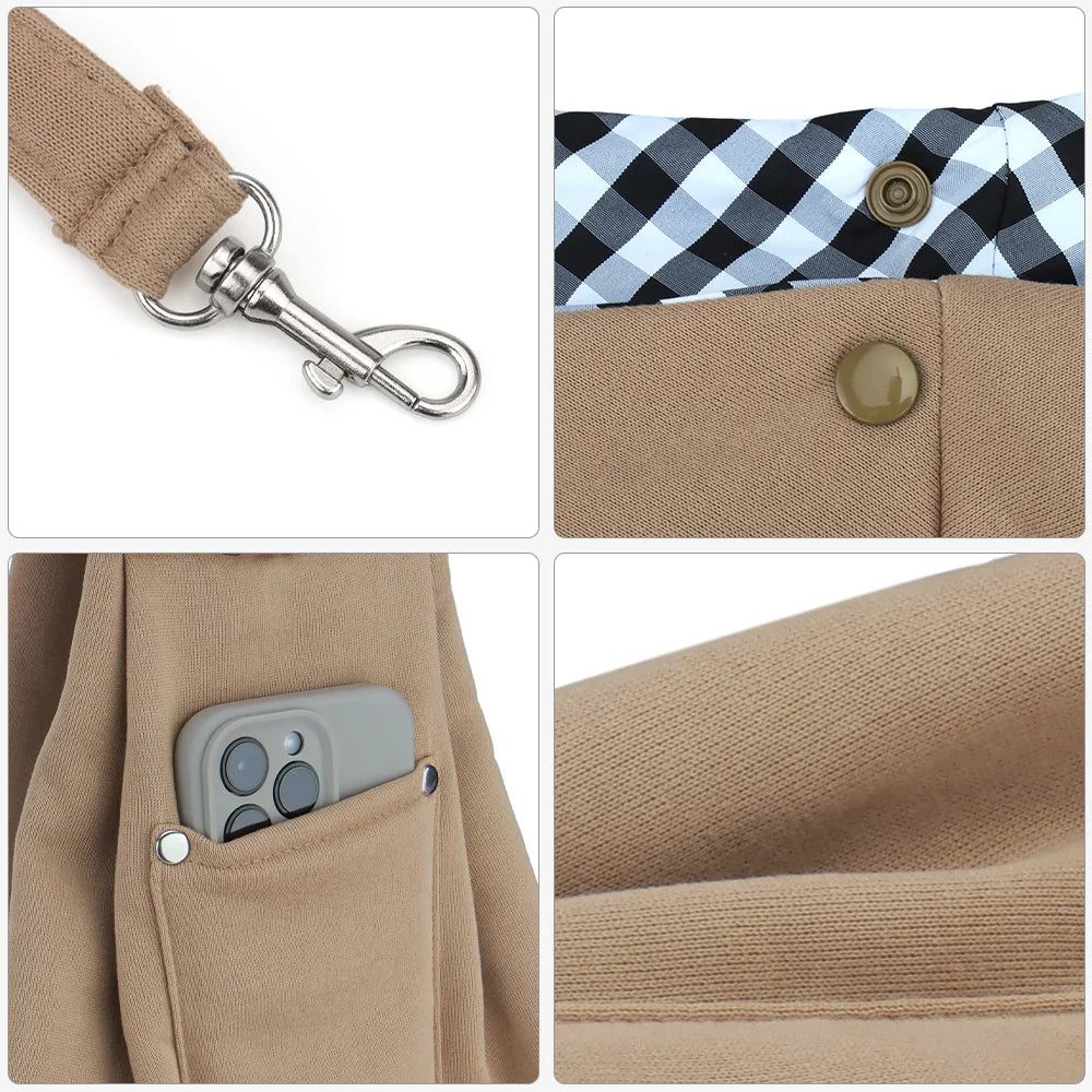Portable Pet Shoulder Carrier Bag with Phone Pocket