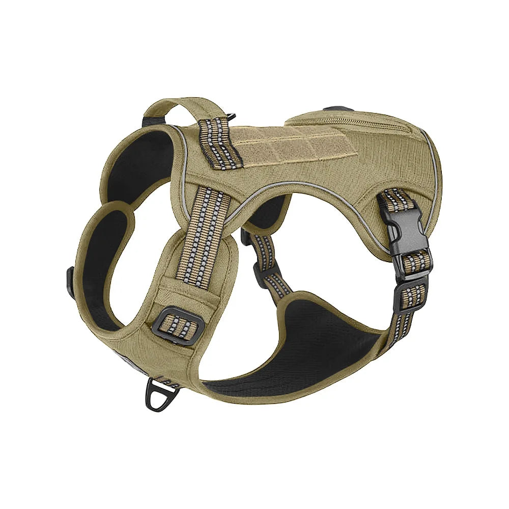 Harnais tactique anti-traction réfléchissant pour chiens de taille moyenne et grande