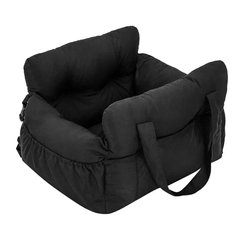 Dog Car Seat with Safety Belt & Non-Slip Base