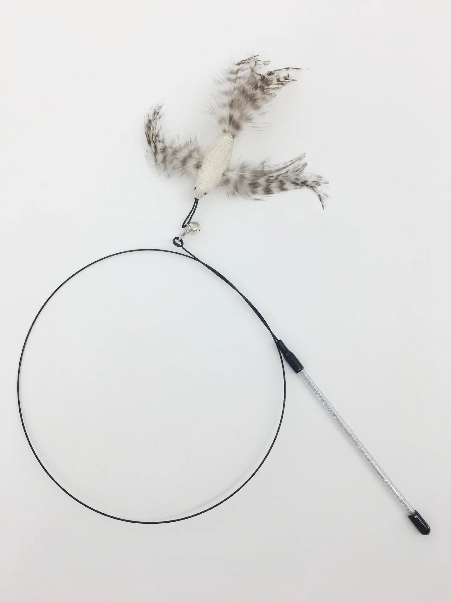Interactive Feather Wand Cat Toy - Wire Teaser Stick for Kittens