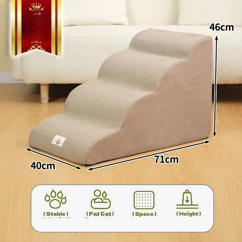 Memory Foam Pet Ramp Stairs for Dogs & Cats – Removable Washable Cover, 2, 3 & 4 Step Options