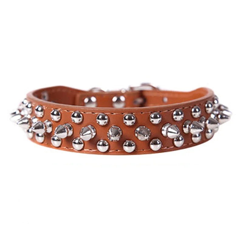 PU Leather Punk Rivet Spiked Collar for Small Dogs & Cats