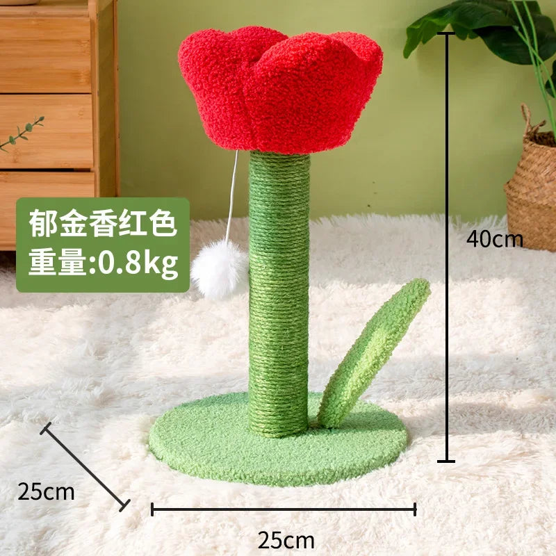 Tulip Cat Tower with Sisal Scratching Post & Kitten Teaser