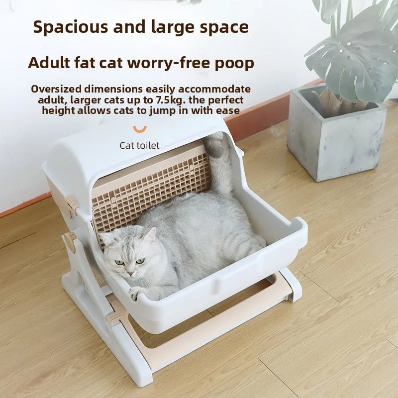 Semi-Automatic Self-Cleaning Cat Litter Box — XXL Semi-Enclosed Design, 4 Styles