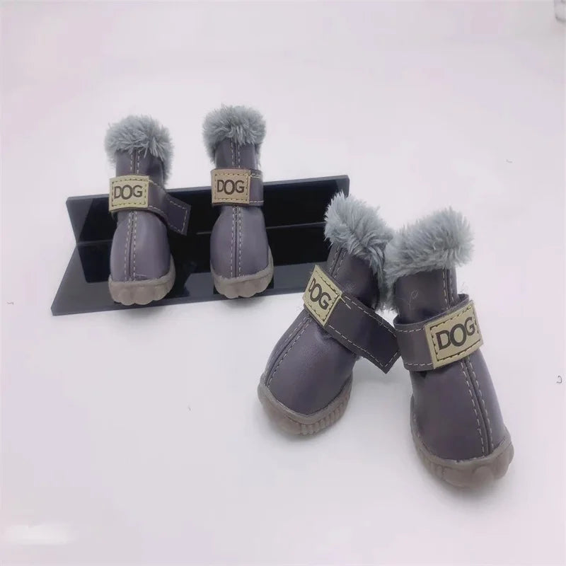 Waterproof Winter Snow Boots for Small Dogs – Set of 4