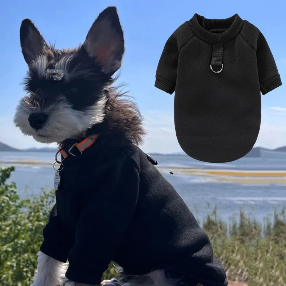 Round Neck Sweatshirt with Traction Ring for Small Dogs & Cats