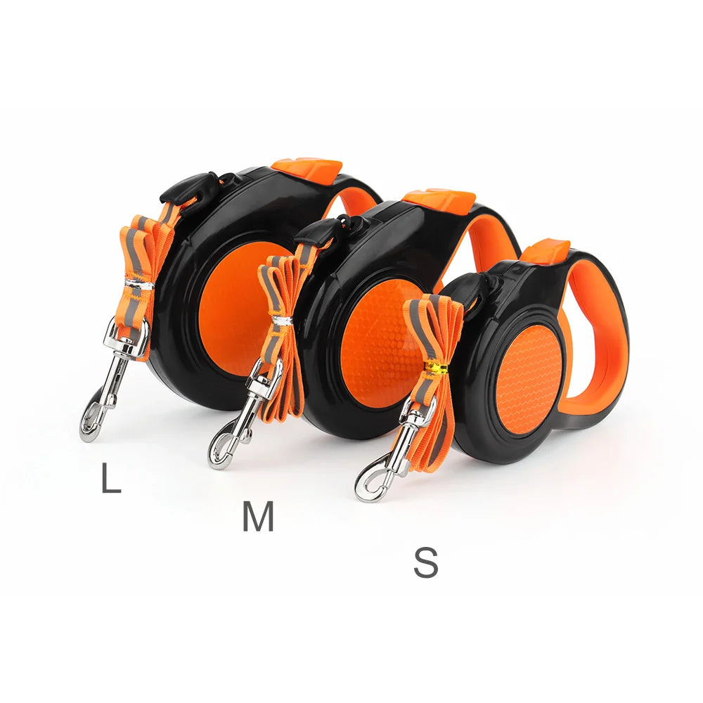 Reflective Retractable Dog Lead — 3m, 5m & 8m