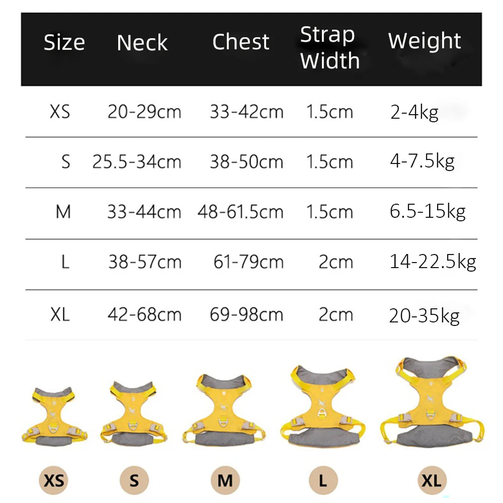 Lightweight Dog Harness & Leash Set Anti-Pull Escape-Proof Pet Walking Lead for Small Medium Large Dogs