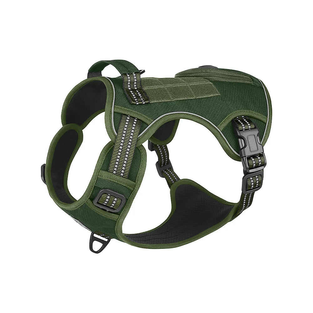 Harnais tactique anti-traction réfléchissant pour chiens de taille moyenne et grande