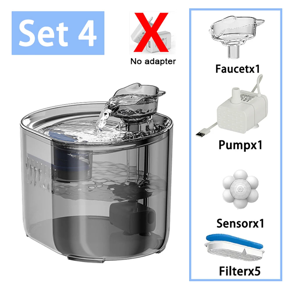 Filtered Pet Water Fountain for Cats & Dogs