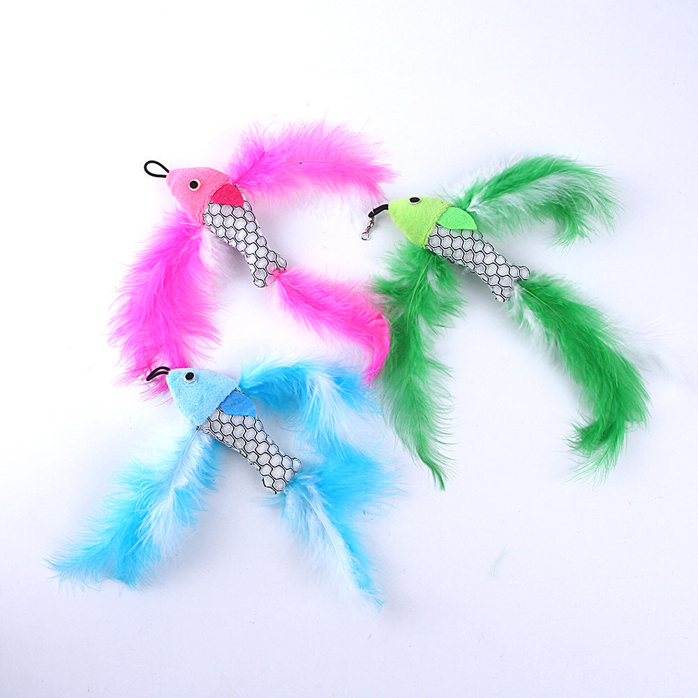 Cat Wand Replacement Head - Flying Fish Plush Toy Attachment for Interactive Play