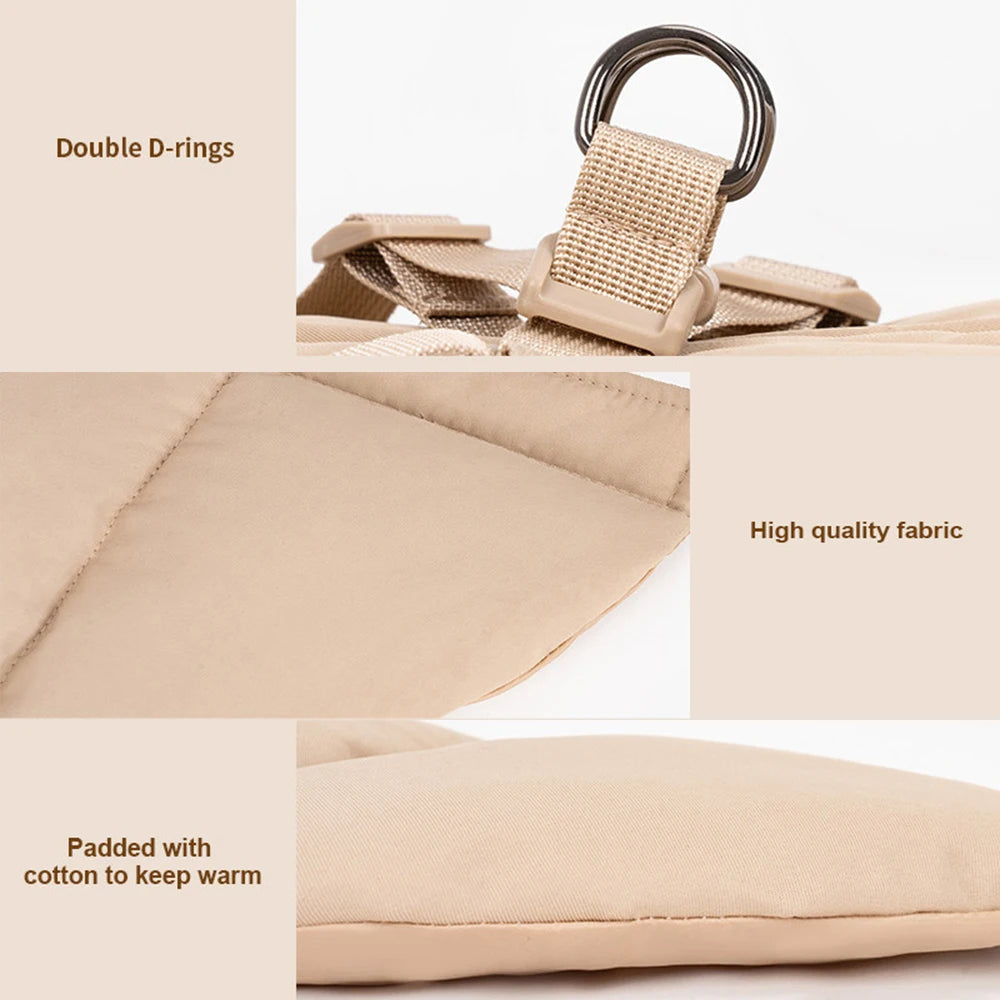 Autumn Winter Pet Clothes Outdoor Dog Jacket with Harness for Small Medium Dogs Thick Warm Pet Cotton-Padded Clothing