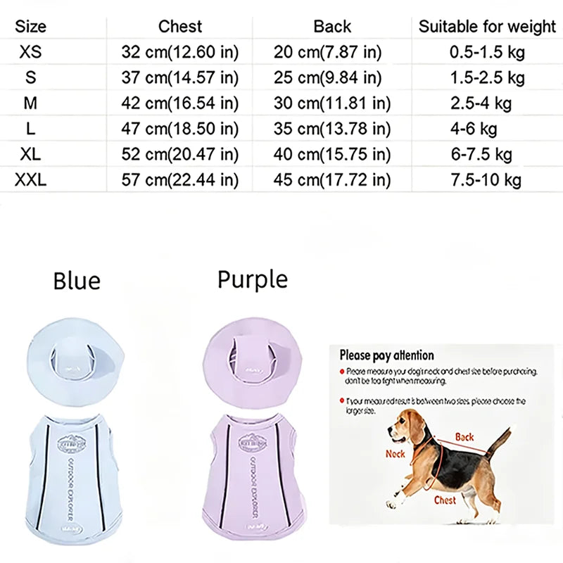 Summer Cooling Vest & Cap Set for Dogs & Cats